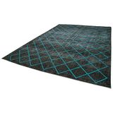 297x415 cm Geometrik Halı Siyah Geometrik Yün El Dokuma Modern Geometrik Etnik Eskitme Desenli Boho Oturma Odası Salon Yolluk Koridor Mutfak Halısı