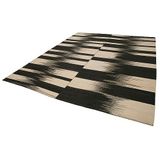 298x362 cm Degrade Kilim Siyah Çizgili Yün El Dokuma Modern Geometrik Etnik Eskitme Desenli Boho Oturma Odası Salon Yolluk Koridor Mutfak Halısı