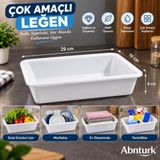 29x19x6cm Beyaz Plastik Peynir Leğeni- Küçük Boy Peynir Gıda Küveti Çok Amaçlı Derin Tepsi-0 No Köşeli Küvet