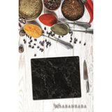 29x34cm - Siyah Mermer - Cam Kesme Tahtası