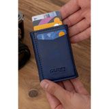 2A Bag Wallet Erkek Cüzdan Kartlık - Mekanizmalı Kartlık Cüzdan -Kağıt Para Bölmeli Kartlık Kartlık-Cüzdan - Lacivert