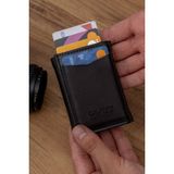 2A Bag Wallet Erkek Cüzdan Kartlık - Mekanizmalı Kartlık Cüzdan -Kağıt Para Bölmeli Kartlık Kartlık-Cüzdan - Siyah Mat