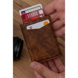 2A Bag Wallet Erkek Cüzdan Kartlık - Mekanizmalı Kartlık Cüzdan -Kağıt Para Bölmeli Kartlık Kartlık-Cüzdan - Taba