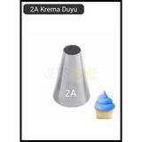 2A Yuvarlak Desen Krema Duyu Büyük Boy Pasta Duyu Paslanmaz Çelik Krema Torbası Ucu 2.4X1.2x3.8 Cm