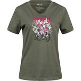 2AS Alone Baskılı V Yaka Kadın T-Shirt 402 - Haki - 2XL