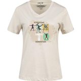 2AS Alone Baskılı V Yaka Kadın T-Shirt 403 - 2XL - Kum