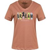 2AS Alone Baskılı V Yaka Kadın T-Shirt 404 - 2XL - Kahve