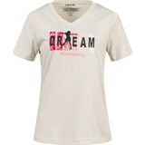 2AS Alone Baskılı V Yaka Kadın T-Shirt 404 - Kum - 2XL