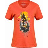2AS Alone Baskılı V Yaka Kadın T-Shirt 413 - Turuncu - 2XL