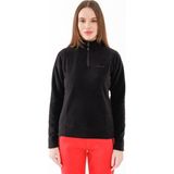 2AS Camila Kadın Yarım Fermuarlı Ince Polar Sweatshirt Siyah - 2XL