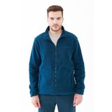 2AS Tam Fermuarlı Saka Lacivert Erkek Polar Sweatshirt