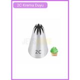 2C Kapalı Yıldız Desen Krema Duyu Büyük Boy Pasta Duyu Paslanmaz Çelik Krema Torbası Ucu 2.5X1.4x3.9 Cm