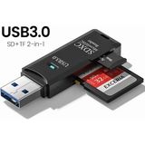 2in1 USB 3.0 Micro Sd Hafıza Kartı - Tf Kart Okuyucu Hub Adaptör Veri Aktarıcı - Siyah