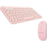 2in1 Yuvarlak Tuşlu Bluetooth Kablosuz Klavye 800-1200-1600 Dpı Bluetooth Kablosuz Mouse AL4812 (Pe