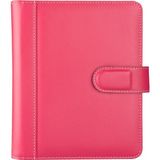 2K 2027 Yılı Premium Tasarım Hediyelik Organizer Ajanda A5 4 Halkalı 15x21 4 Delikli Tarihli Çizgili Ajandalı Vegan Deri 19,5x23 cm Fuşya
