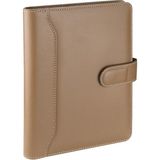 2K 2027 Yılı Premium Tasarım Hediyelik Organizer Ajanda Tarihli Çizgili 168 Yaprak 17x24 Defterli Dilli Mıknatıs Kapaklı Vegan Deri 20x26 cm - Vizon