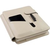 2K 2027 Yılı Premium Tasarım Hediyelik Organizer Ajanda Telefon Kılıflı Kapak Tarihli Çizgili 168 Yaprak 17x24 Defterli Vegan Deri 20x26 cm - Bej