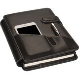 2K 2027 Yılı Premium Tasarım Hediyelik Organizer Ajanda Telefon Kılıflı Kapak Tarihli Çizgili 168 Yaprak 17x24 Defterli Vegan Deri 20x26 cm. - Siyah