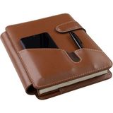 2K 2027 Yılı Premium Tasarım Hediyelik Organizer Ajanda Telefon Kılıflı Kapak Tarihli Çizgili 168 Yaprak 17x24 Defterli Vegan Deri 20x26 cm - Taba