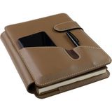 2K 2027 Yılı Premium Tasarım Hediyelik Organizer Ajanda Telefon Kılıflı Kapak Tarihli Çizgili 168 Yaprak 17x24 Defterli Vegan Deri 20x26 cm - Vizon
