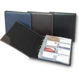 2K 25x26.5 cm Siyah Suni Deri Mekanizmalı 8 Sıralı 384 Kart Kapasiteli Kartvizitlik
