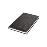 2K 4910 Defter 17x24 Cm. Çizgili 160 Yapraklı Suni Deri Hilton Desen Kapaklı Siyah, Siyah