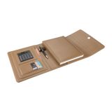2K 5216 Ajanda TARİHSİZ Çizgili 17x24 cm. Ajanda/Defter Hesap Makineli Suni Deri Organizer, Vizon