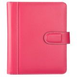 2K 5312 2020 Ajanda Suni Deri Mıknatıs Kapaklı 4 Halka Mekanizmalı Organizer, Fuşya, 20x23x4 cm