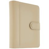 2K 5321 2020 Ajanda Suni Deri Mıknatıs Kapaklı 4 Halka Mekanizmalı Organizer, Bej, 20x23x4 cm