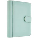 2K 5324 2020 Ajanda Suni Deri Mıknatıs Kapaklı 4 Halka Mekanizmalı Organizer, Su Yeşili, 20x23x4 cm