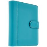 2K 5327 2020 Ajanda Suni Deri Mıknatıs Kapaklı 4 Halka Mekanizmalı Organizer, Turkuaz, 20x23x4 cm