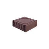 2K Bardak Altlığı,6’lı Set,Masaüstü Yuvarlak Cup Coaster,Vegan Suni Deri,11x11 cm.,Bordo