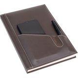 2K Deri Telefon Kılıflı Kapak Defter Tarihsiz Çizgili Kahve 17x24 cm Ajanda