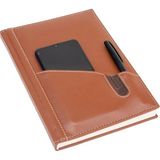 2K Deri Telefon Kılıflı Kapak Defter Tarihsiz Çizgili Taba 17x24 cm Ajanda