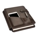 2K Deri Telefon Kılıflı Kapak Defter Tarihsiz Kareli Kahve 17x24 cm Ajanda