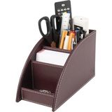 2K Kalemlik ve Kumandalık Suni Deri Masaüstü Organizer 4 Gözlü 21,5X10X12,5 cm - Bordo