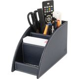2K Kalemlik ve Kumandalık Suni Deri Masaüstü Organizer 4 Gözlü 21,5X10X12,5 cm - Lacivert