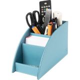 2K Kalemlik ve Kumandalık Suni Deri Masaüstü Organizer 4 Gözlü 21,5X10X12,5 cm - Turkuaz