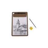 2K Kapaksız Sekreterlik Mıknatıslı Sanatsal Çizim A4 Rainbow Art Clip Board Vegan 23,5X35,5 cm. Vizon - Kapaksız/Mıknatıslı