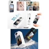 2k Mini Aksiyon Kamerası 180° Dönebilen Lens 1,47 Inç IPS Ekran Wifi Giyilebilir Vücut Kamerası - Renkli