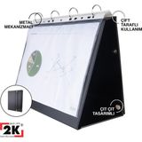 2K Prezantasyon Yatay Evrak Klasörü 4 Halkalı 250 Yaprak Kapasiteli 24X32,3 cm - Siyah - Üçgen Yatay Sunum Dosyası - 27*33