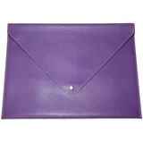 2K PU Deri A4 Dosya Klasörü Belge Tutucu Su Geçirmez Portföy Zarf Dosya Klasör Kılıf Çıtçıtlı Dosya 25,5X33,5 CM -LİLA