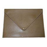 2K PU Deri A4 Dosya Klasörü Belge Tutucu Su Geçirmez Portföy Zarf Dosya Klasör Kılıf Çıtçıtlı Dosya 25,5X33,5 CM -VİZON