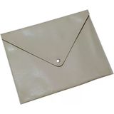 2K PU Deri A5 KÜÇÜK BOY Dosya Klasörü Belge Tutucu Su Geçirmez Portföy Zarf Dosya Klasör Kılıf A5 Çıtçıtlı Dosya 19,5X24,7 CM - BEJ