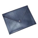 2K PU Deri A5 KÜÇÜK BOY Dosya Klasörü Belge Tutucu Su Geçirmez Portföy Zarf Dosya Klasör Kılıf A5 Çıtçıtlı Dosya 19,5X24,7 CM - LACİVERT
