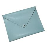 2K PU Deri A5 KÜÇÜK BOY Dosya Klasörü Belge Tutucu Su Geçirmez Portföy Zarf Dosya Klasör Kılıf A5 Çıtçıtlı Dosya 19,5X24,7 CM -SU YEŞİLİ