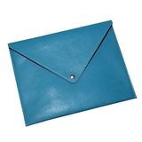 2K PU Deri A5 KÜÇÜK BOY Dosya Klasörü Belge Tutucu Su Geçirmez Portföy Zarf Dosya Klasör Kılıf A5 Çıtçıtlı Dosya 19,5X24,7 CM - TURKUAZ