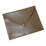 2K PU Deri A5 KÜÇÜK BOY Dosya Klasörü Belge Tutucu Su Geçirmez Portföy Zarf Dosya Klasör Kılıf A5 Çıtçıtlı Dosya 19,5X24,7 CM - VİZON