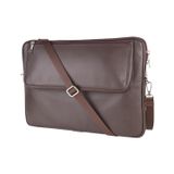 2K S.Deri Laptop Çantası,Tablet Çantası,14'' inç,Vegan,Omuz ve Valiz Askılı,Aksesuar ve Evrak Cepli,25.5*36*2 cm.,Kahver