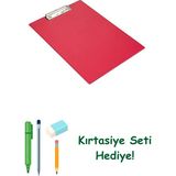 2K SEKRETERLİK KAPAKSIZ A5 KÜÇÜK BOY PVC 17,5X24 CM A5 SEKRETER TABLASI KAPAKSIZ - KIRMIZI
